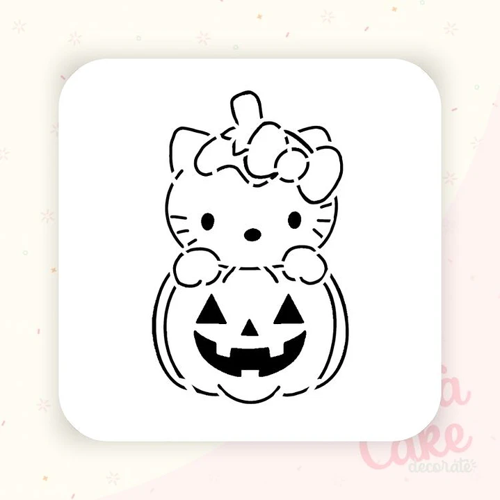 Stencil Pinta tu galleta - Hello Kitty calabaza 1