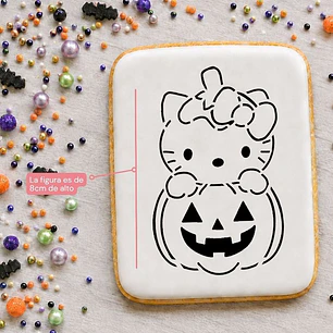 Stencil Pinta tu galleta - Hello Kitty calabaza