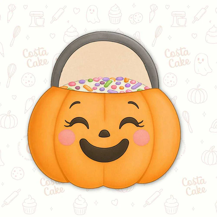 Cortador para Galletas Calabaza con Sprinkles - 8cm CON STAMP 1