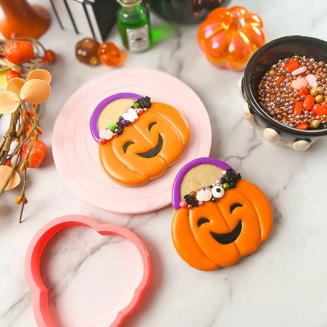 Cortador para Galletas Calabaza con Sprinkles - 8cm CON STAMP 2