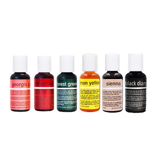 Set 6 Colores Liqua-Gel Chefmaster 20mL- Tonos Navidad N2
