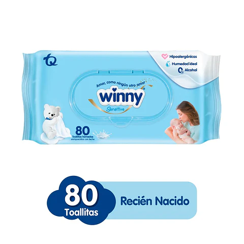 Toallitas Húmedas Winny Sensitive Recién Nacido 80 Unds