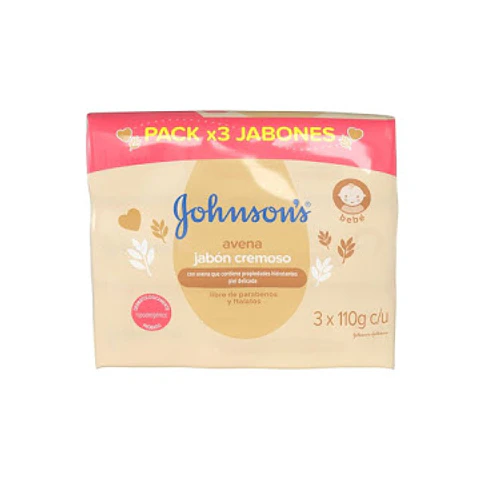 Jabón Bebé Johnsons Avena Tripack 330 grs