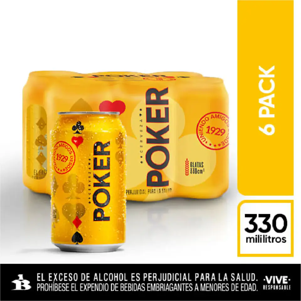 Cerveza Poker Lata 330 Ml x 6 Unds 1