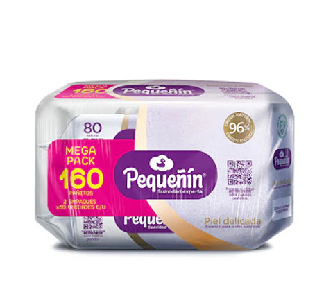 Pañitos Húmedos Pequeñin Piel Delicada Jumbo Pack 160 Und