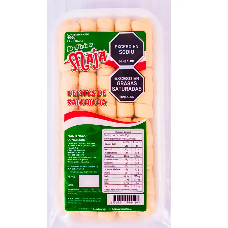 Deditos Maja con Salchicha 400 grs x 20 Unds 1