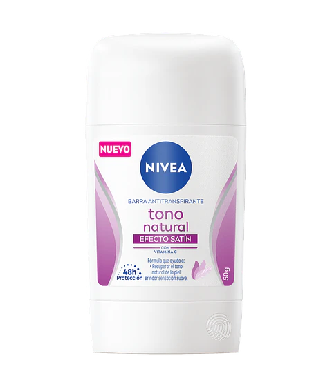Desodorante Nivea Aclarante Mujer Barra Tono Natural Efecto Satín Stick 50 grs