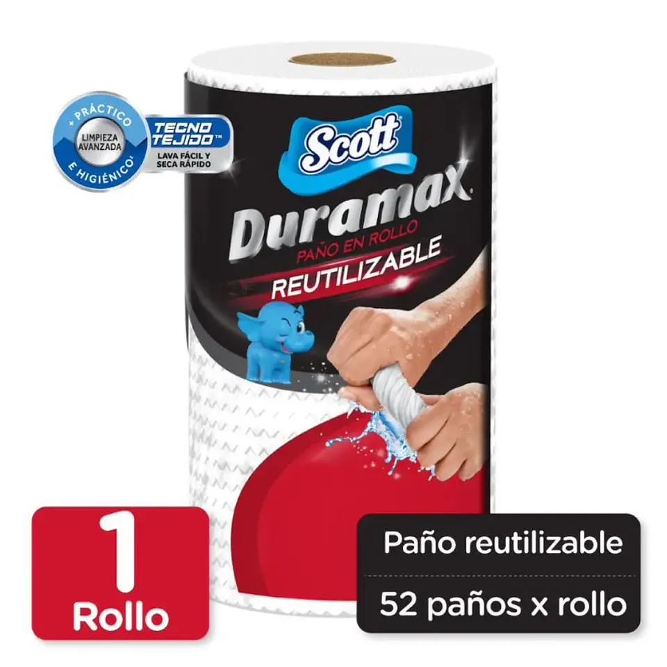 Toalla de Papel Reutilizable Scott Duramax 1 Rollo X52 Hojas 1