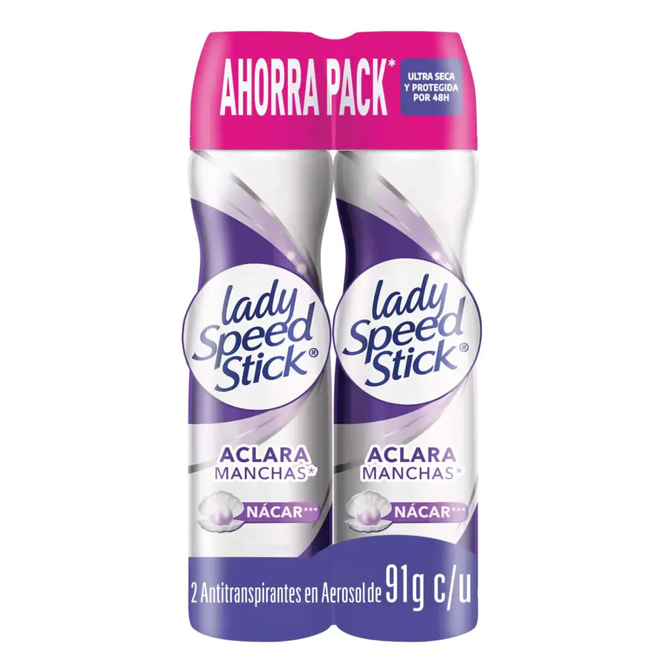 Desodorante Lady Speed Stick Mujer Spray Derma + Aclarado 91 grs 2 Unds 1
