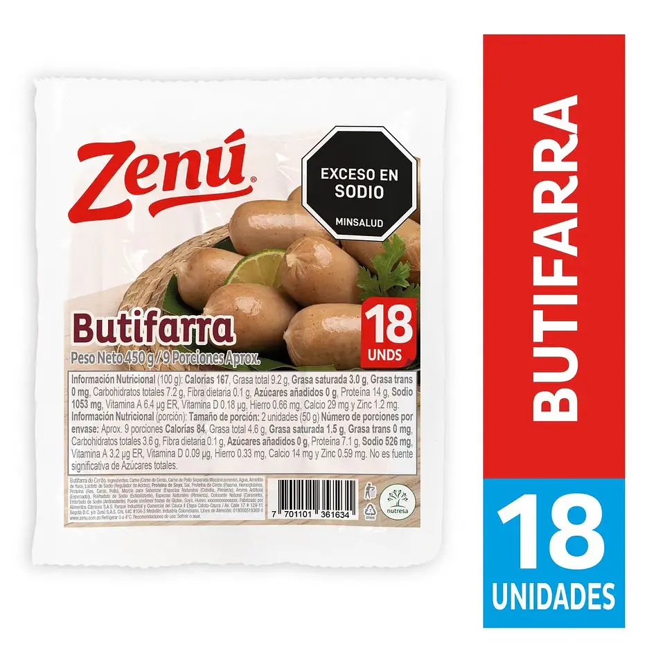 Butifarra Zenú 450 grs x 18 Unds 1