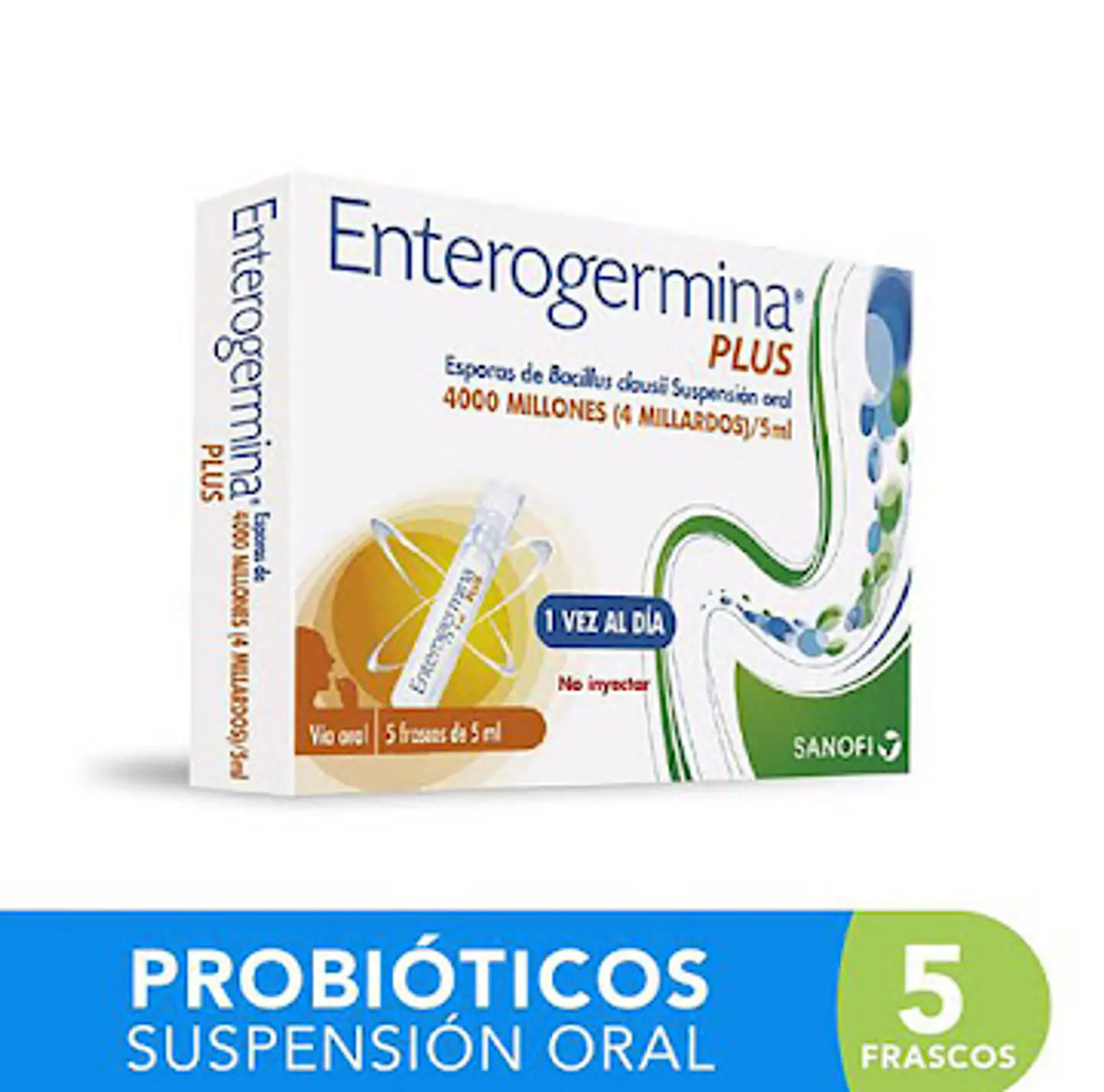 Probiótico Enterogermina Plus 4000 Esporas De Bacillus Clausi Caja 5 Viales 1