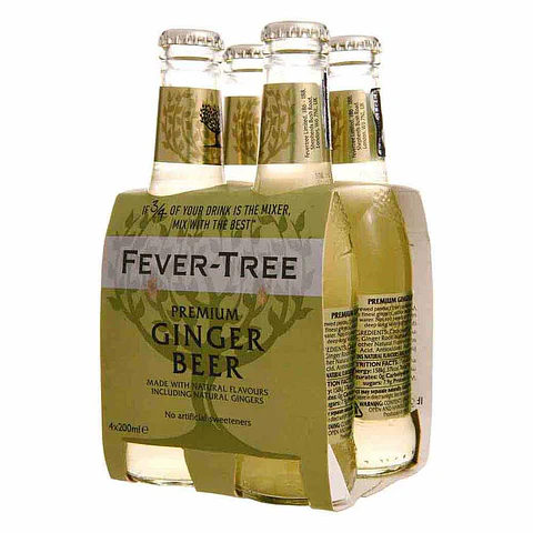 Agua Tónica Fever Tree Ginger 200 Ml X4 Unds