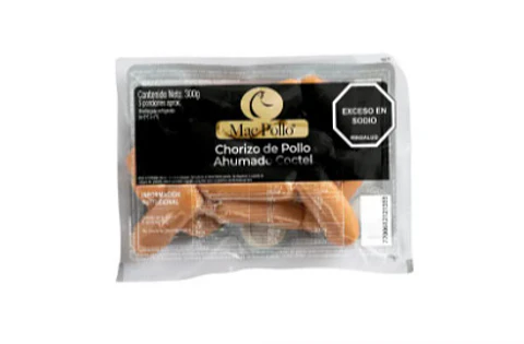 Mac Pollo Chorizo de pollo coctel  (300 grs 20 unds)