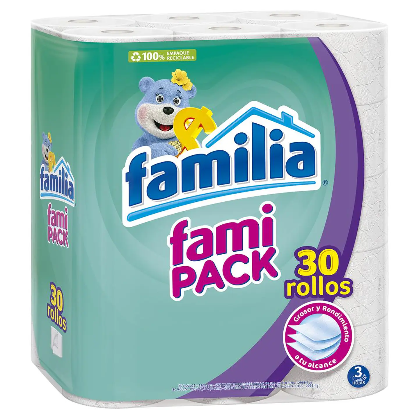 Familia Pack Papel Higiénico 30 Unidades / 272 Hojas 1