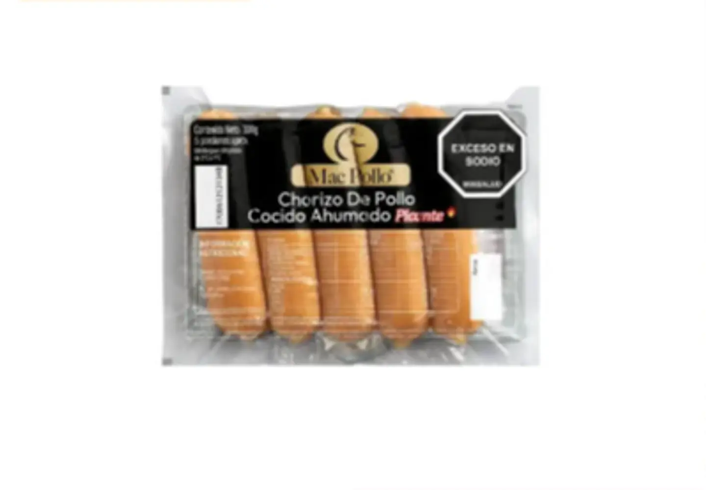 Mac Pollo Chorizo ahumado picante (300 grs 5 unds) 1