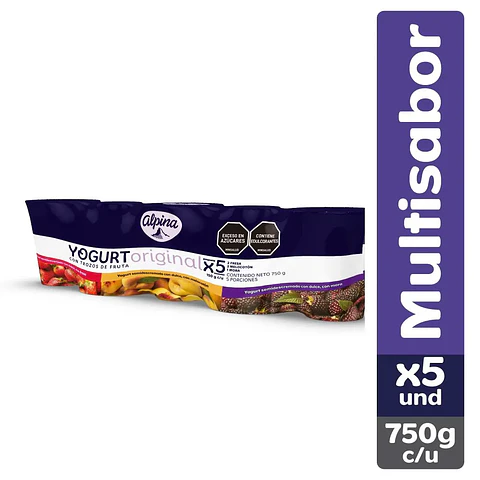 Yogurt Alpina Multisabor 150 grs x 5 Unds