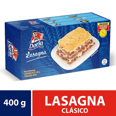 Pasta lasaña doria 400 grs