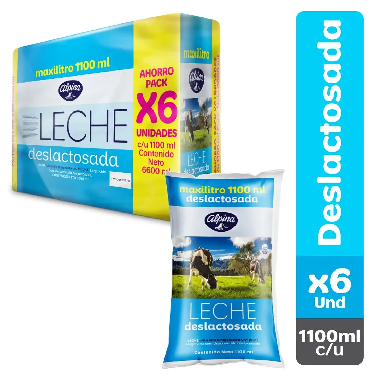 Leche Alpina Deslactosada 1.1 Lt X6 Unds 1