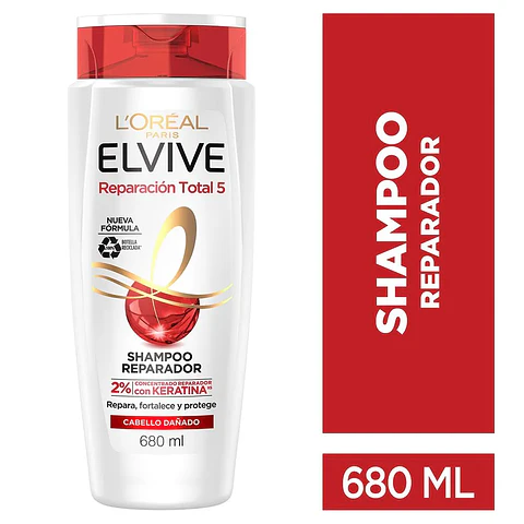 Shampoo Elvive Reparación Total 5 Cabello Dañado 680 Ml