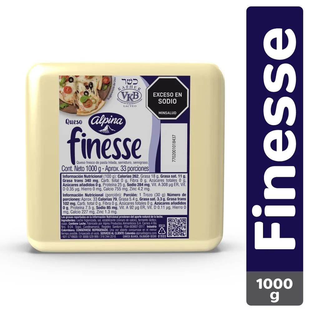 Queso Finesse Bloque 1 Kg