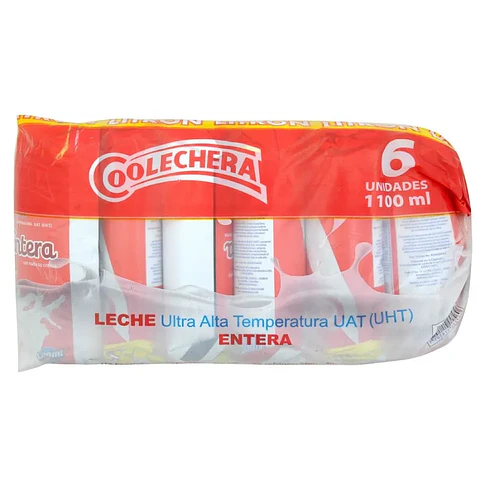 Leche Coolechera Uht Entera 6 Unds