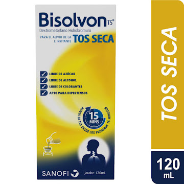 Bisolvon Tos Seca Jarabe Frasco 120ml. Boehringer Dextrometorfano
