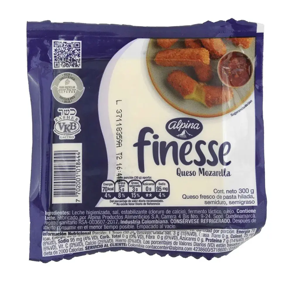 Queso Finesse Mozzarella 300 grs 1