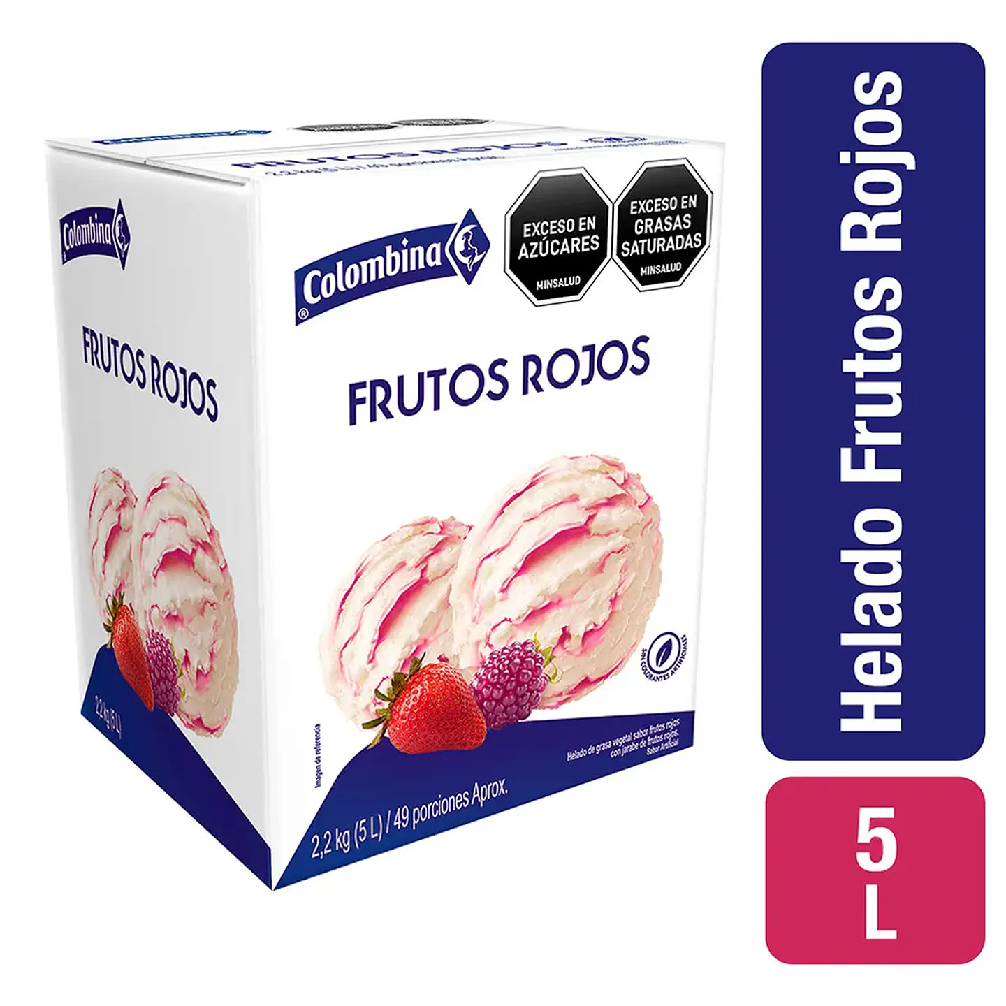 Helado colombina frutos rojos 5 L  1