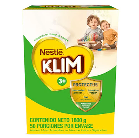 Alimento Lácteo Klim 3+ Prebio 3 Dha 1800 grs