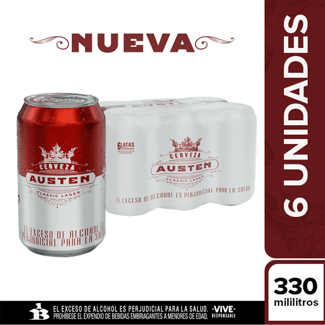 Cerveza Austen Classic Lager 330 Ml x 6 Unds