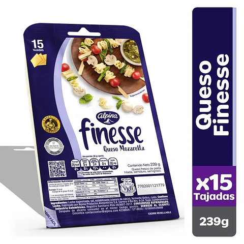 Queso Finesse 239 grs x 15 Tajadas
