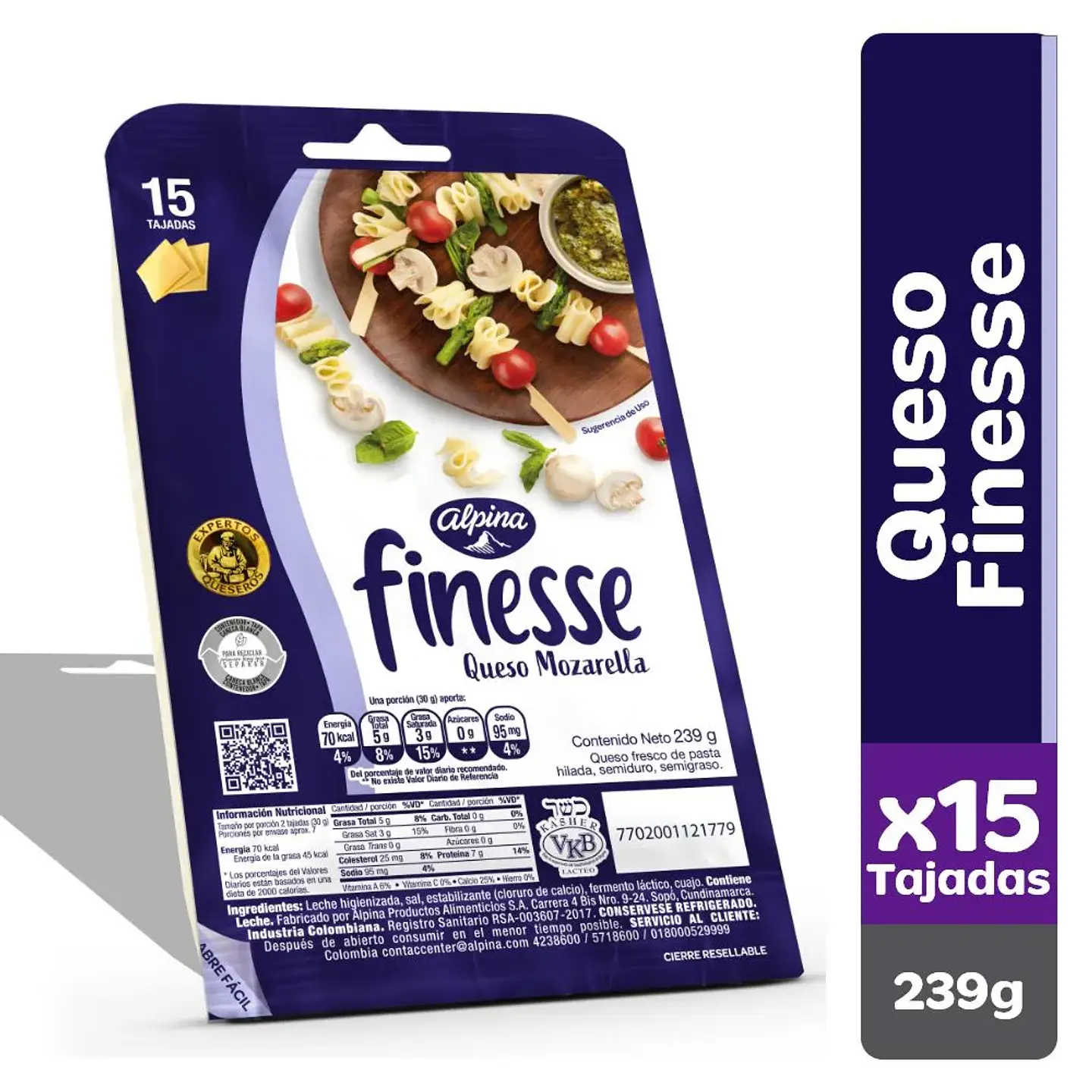 Queso Finesse 239 grs x 15 Tajadas 1