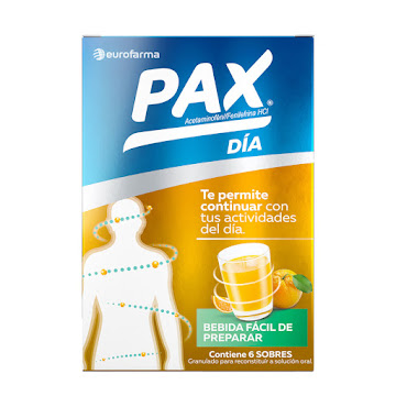 Pax Día Acetaminofén + Fenilerfina 500mg/10mg Sanofi Caja 6 Sobres