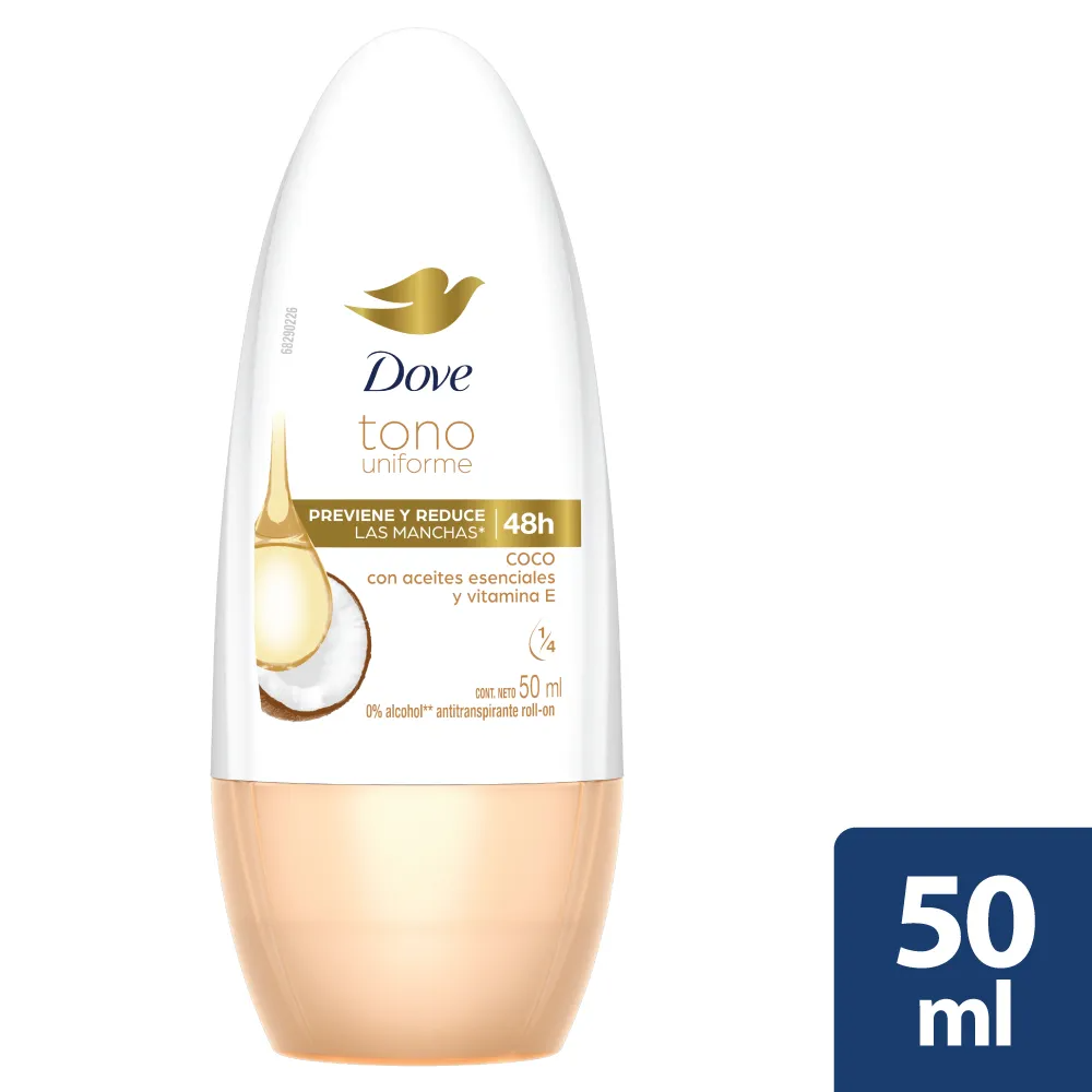 Desodorante Dove Roll On Coco y Aceites Esenciales