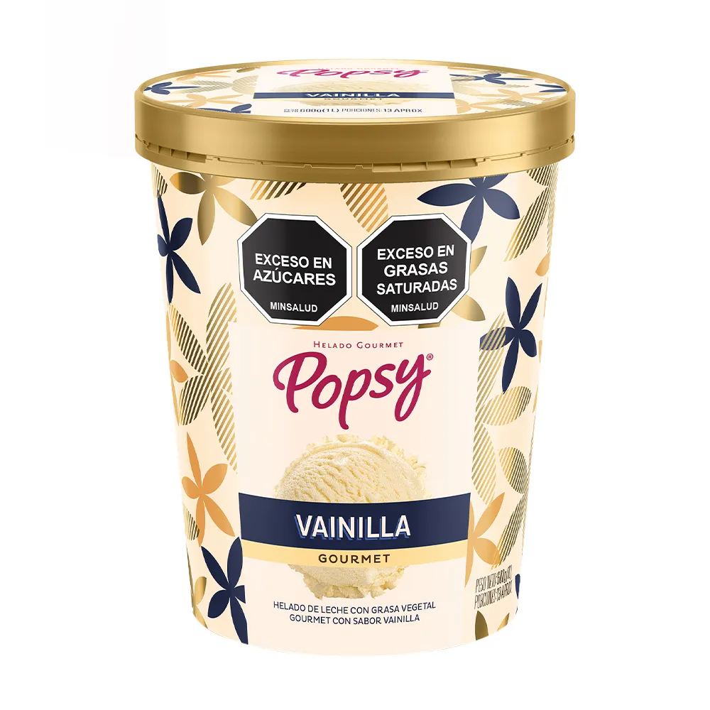 Helado Popsy Vainilla Gourmet 600 grs