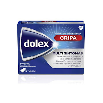 Dolex Gripa Acetaminofen + Clorfeniramina + Fenilefrina 500mg/2mg/5mg 12 Tabletas