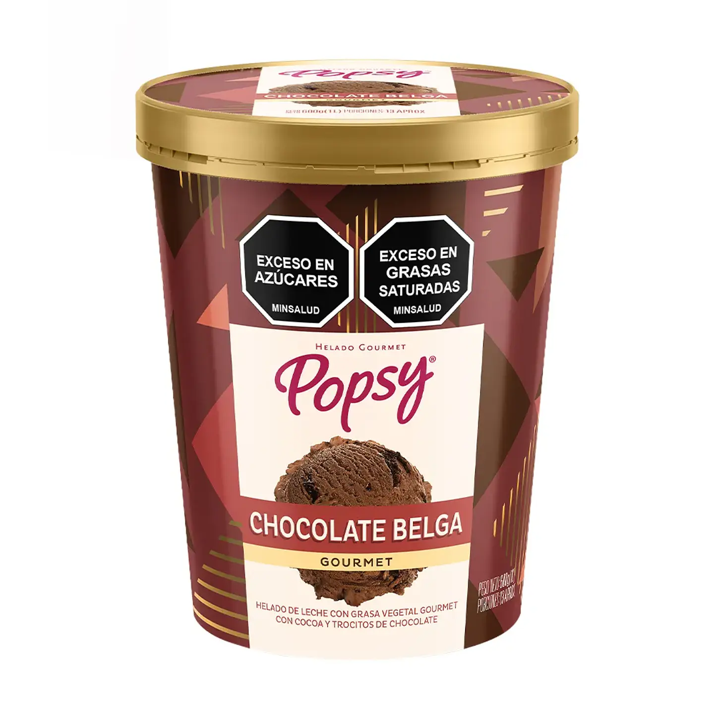 Helado Popsy Chocolate Belga Gourmet 600 grs 1