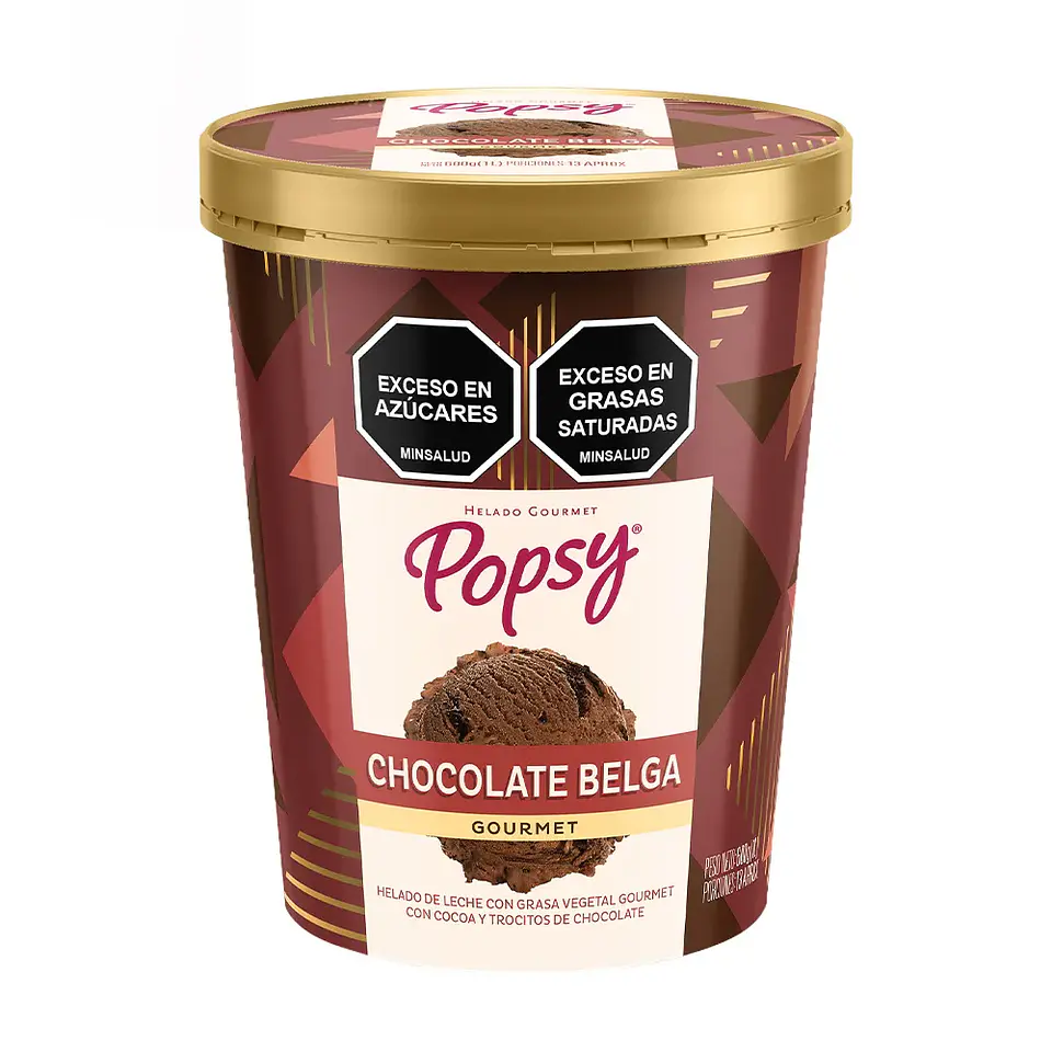 Helado Popsy Chocolate Belga Gourmet 600 grs 1