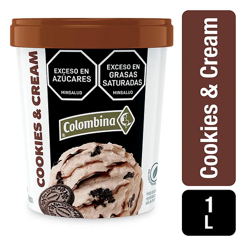 Helado Colombina Cookies & Cream 1 Lt