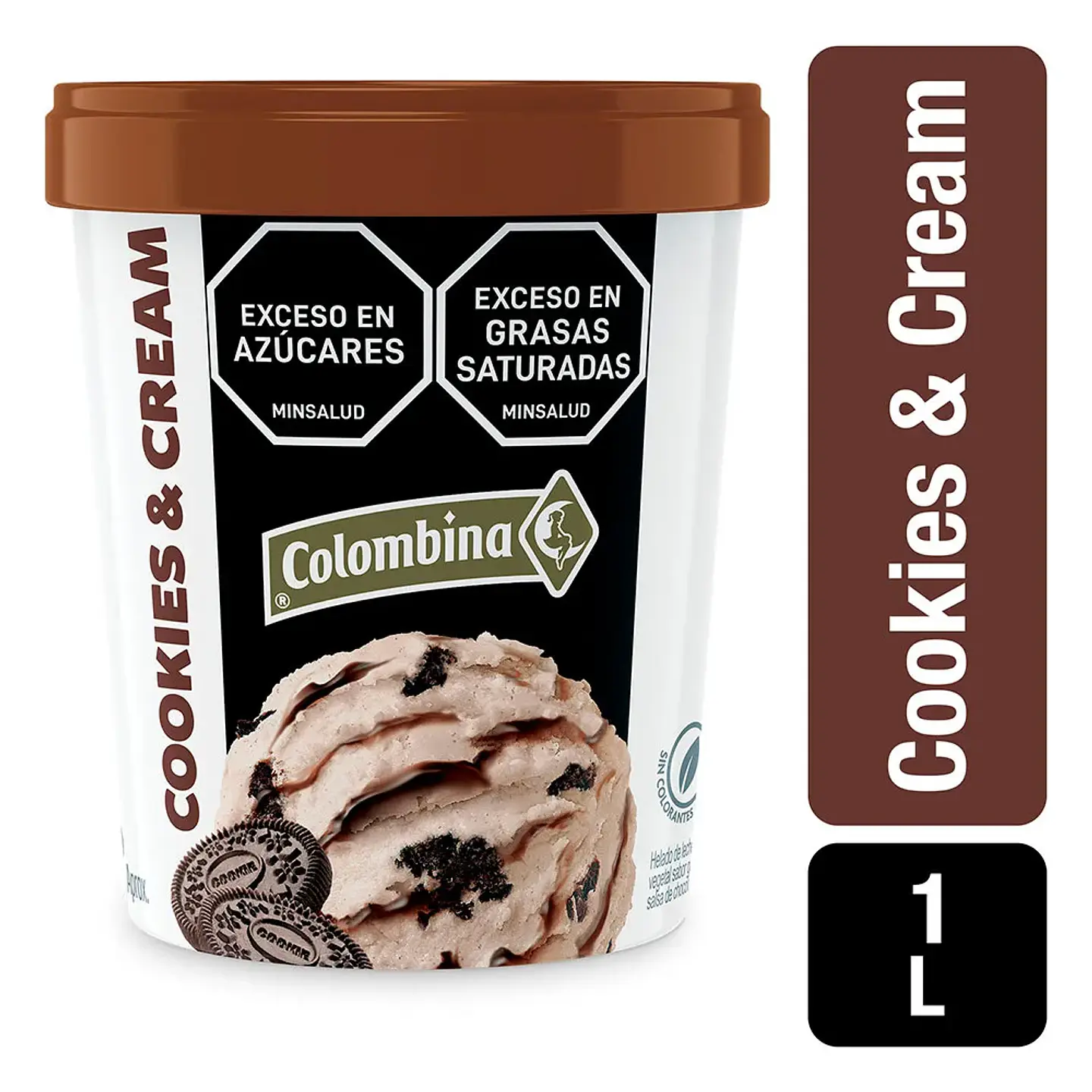 Helado Colombina Cookies & Cream 1 Lt 1