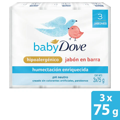 Jabón Dove Baby Humectación Enriquecida 75 G X3 Unds
