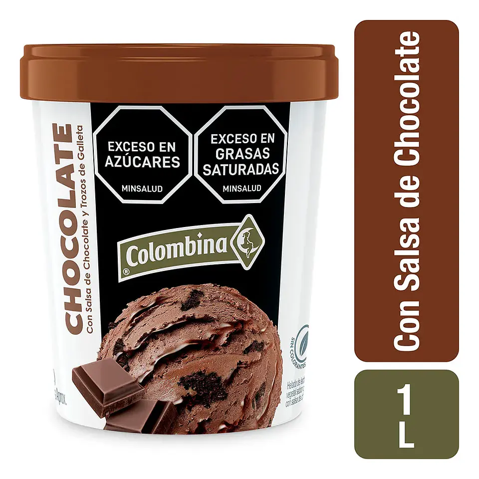 Helado colombina Chocolate 1 Lt 1