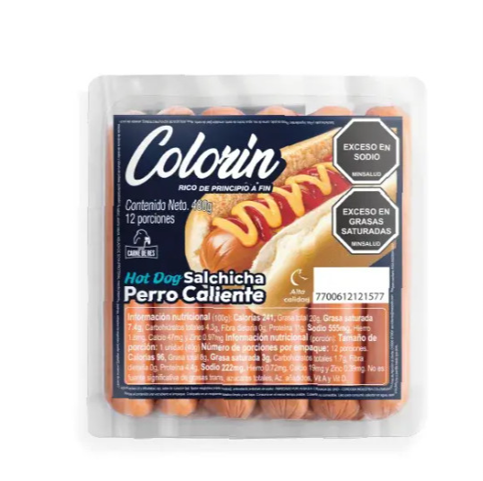 Mac Pollo Salchicha perro caliente (480 grs 12 unds)
