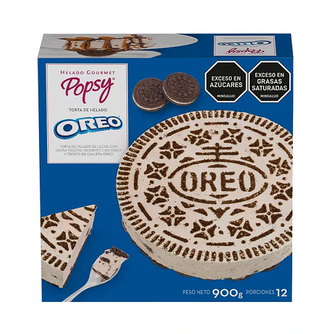 Helado Popsy Torta Gourmet Oreo 900 grs