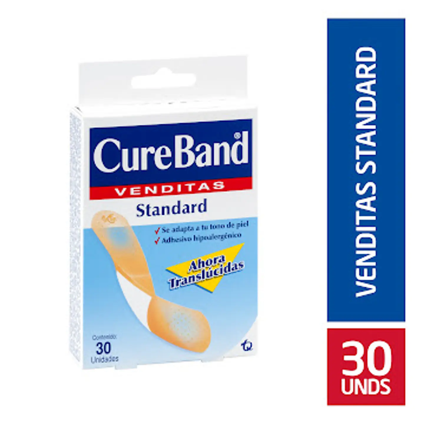 Cura Cure Band Standard Translúcidas 30 Und 1