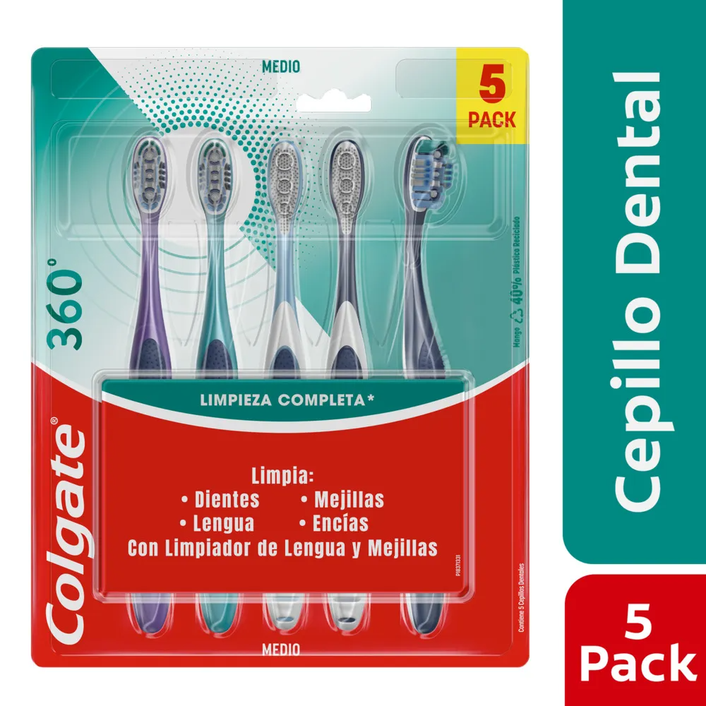 Cepillo de Dientes Medio Colgate 360° X5 Unds