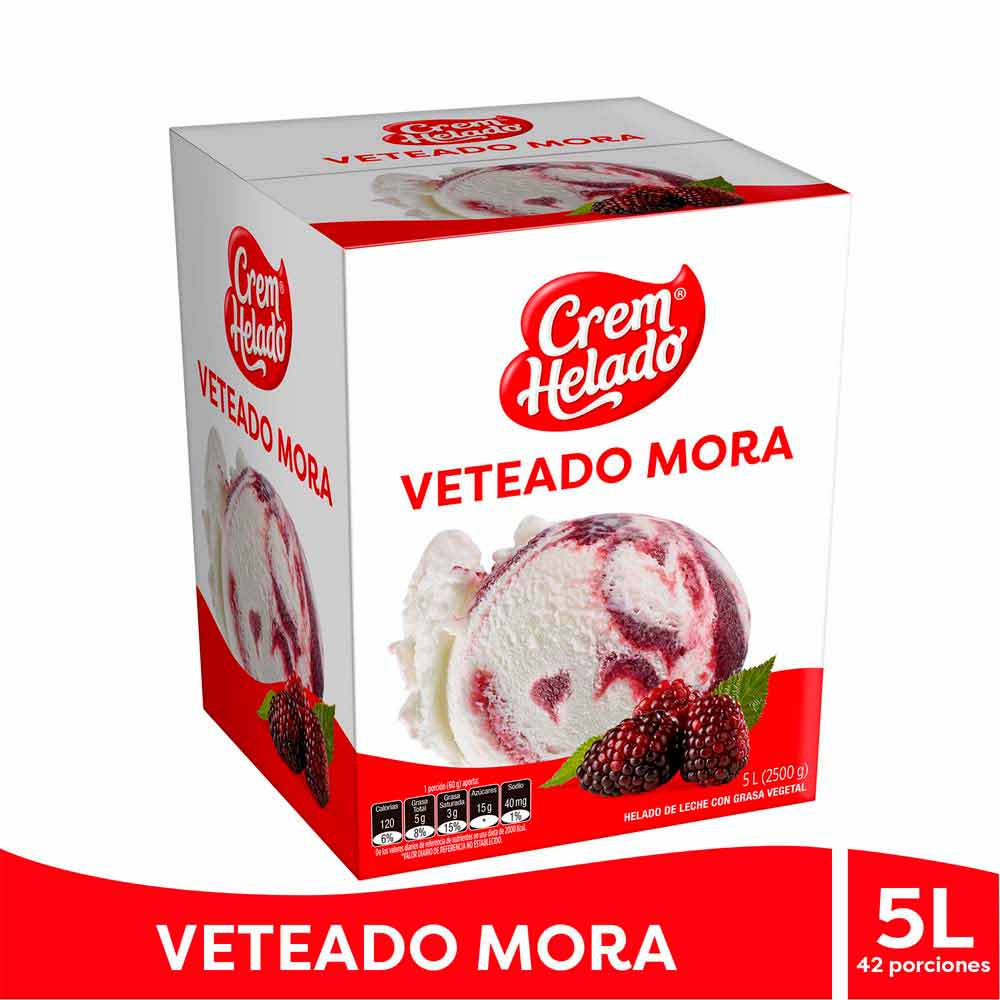 Helado Cream Helado Veteado Mora 5 Lt