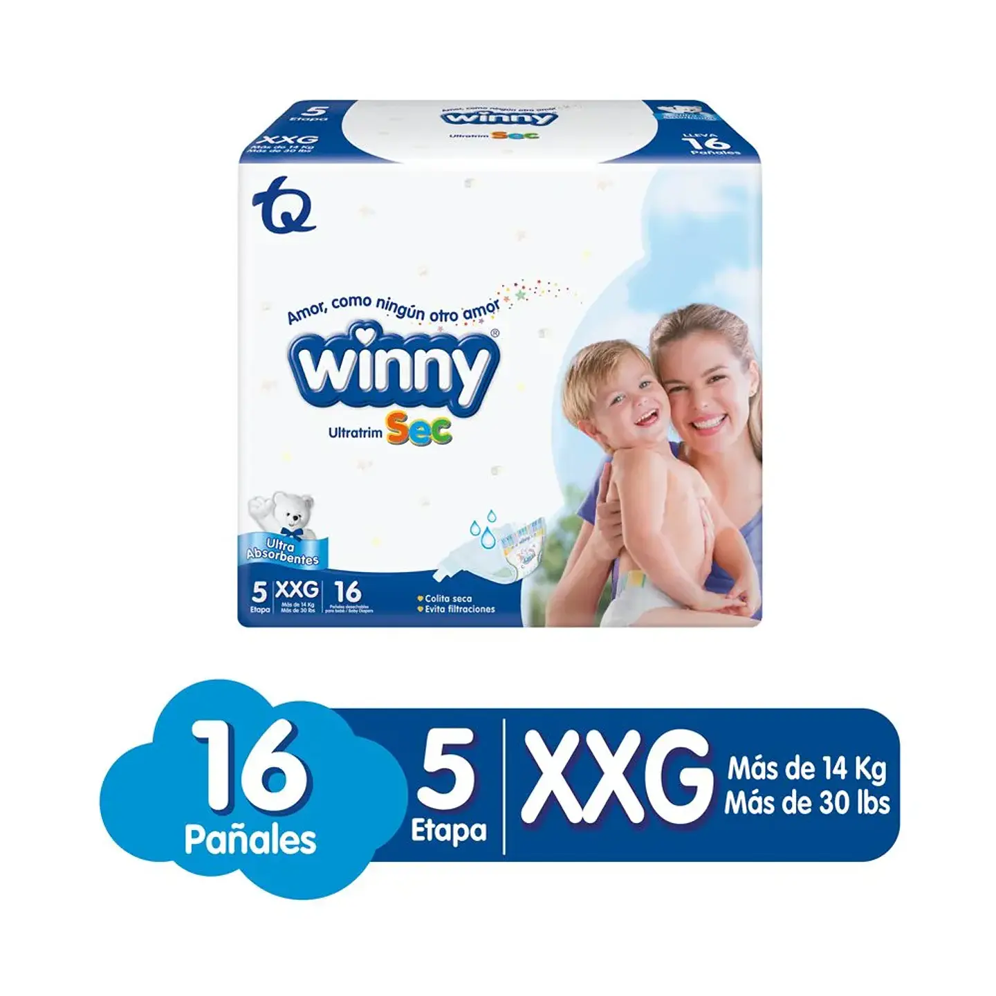 Pañal Winny Sec Etapa 5 16 Unds 1