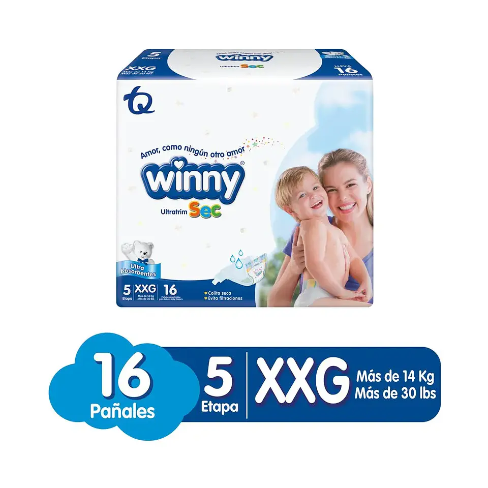 Pañal Winny Sec Etapa 5 16 Unds 1