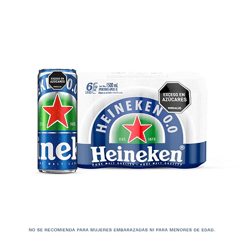 Cerveza Heineken 0.0 Lata 250 Ml X6 Unds
